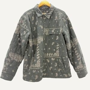 Original Use Quilted Bandana Paisley Jacket Mens M Gray Streetwear Gorpcore Boho